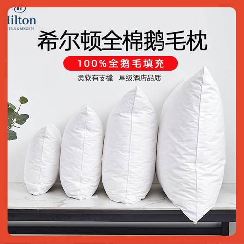 ?鹅毛羽绒抱发枕Fh(h(&aq内靠胆45x4550方形羽毛枕芯酒店芯沙腰靠