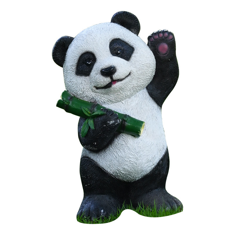 幼儿园户外仿真动物熊猫摆件树脂花F园庭院装饰园林景观雕塑小品