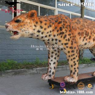 创意仿真动物摆件豹子老虎支持来图制作山海经神兽不夜城