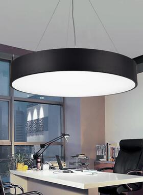简约圆形吸顶灯led办公室吊线灯餐厅卧室书房灯圆形办公照明吊灯