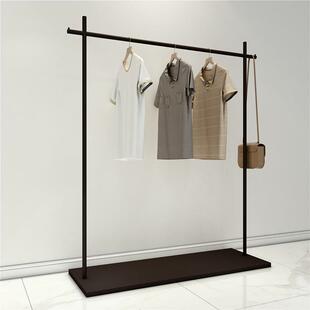 男装服装店落地式挂衣架简约现代带板陈列架中岛架哑光黑女装货架