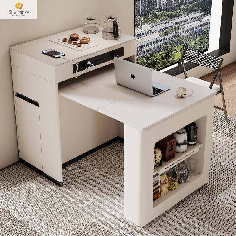 奶油风餐边柜岛台餐桌一体家用茶水柜可伸缩折叠小户型多功能吧台,纺织面料/辅料/配套,纺织机械配件,淘宝优惠券,粉丝福利购,淘宝优惠卷
