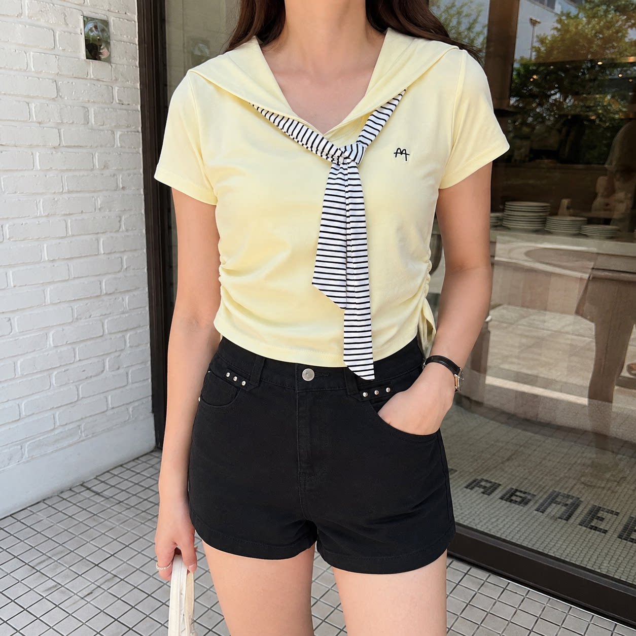 韩系学院风甜辣显瘦短袖T恤女