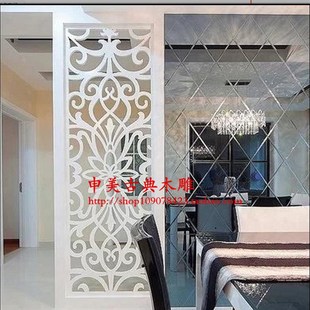 定制密度板镂空雕花奥松西安北实木格电视背景墙玄关隔断吊顶屏风