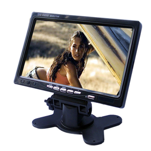 新款车载数字高清7寸支架台式显示器12V24V通用可接倒车摄像头