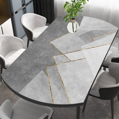 椭圆形pu皮革桌垫岩板专用餐桌布可折叠伸缩圆桌桌布防水防油免洗