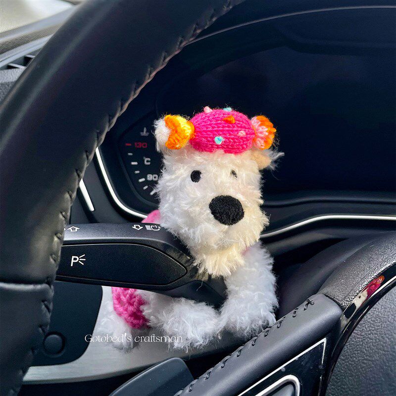 汽车怀挡装饰玩偶女车载摆件雨刮器转向灯车内饰品可爱西高地公仔