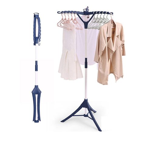 晾衣架落地折叠室内单杆式简易卧室挂衣架阳台伸缩小型晒衣架迷你