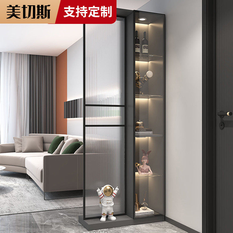 2024年新款高端玄关柜一体隔断双面客厅屏风简约正对门玻璃隔断