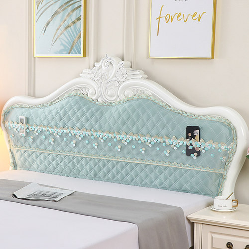 欧式床头套罩定做半包弧形半圆不规则布艺纯色全包软包弹力防尘套