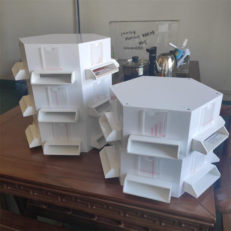 白色亚克力创个性大容名量六边形意片展示架会商务246名片展收纳
