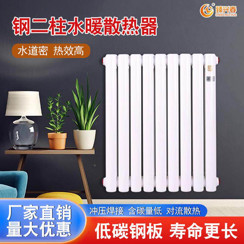 家5025立钢二柱暖气5025钢二片集中供用暖器式水暖散热片钢制散热