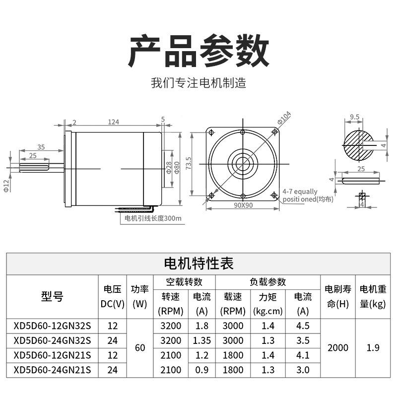 信达60W流电机PVS12V型24V微18直00转高正速电机马达调速反转电动