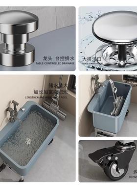 不台锈钢高脚拖把池阳家用44807小拖洗拖布池可移动把桶带排水墩