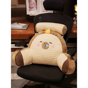 新款 网巴红皮拉乳胶腰靠办公室午休抱卡枕床功头沙发大靠呆呆屋垫