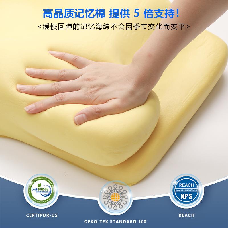 跨记忆记棉枕头颈部境派派枕按摩护颈枕异形牛角忆枕记亲肤亚马逊
