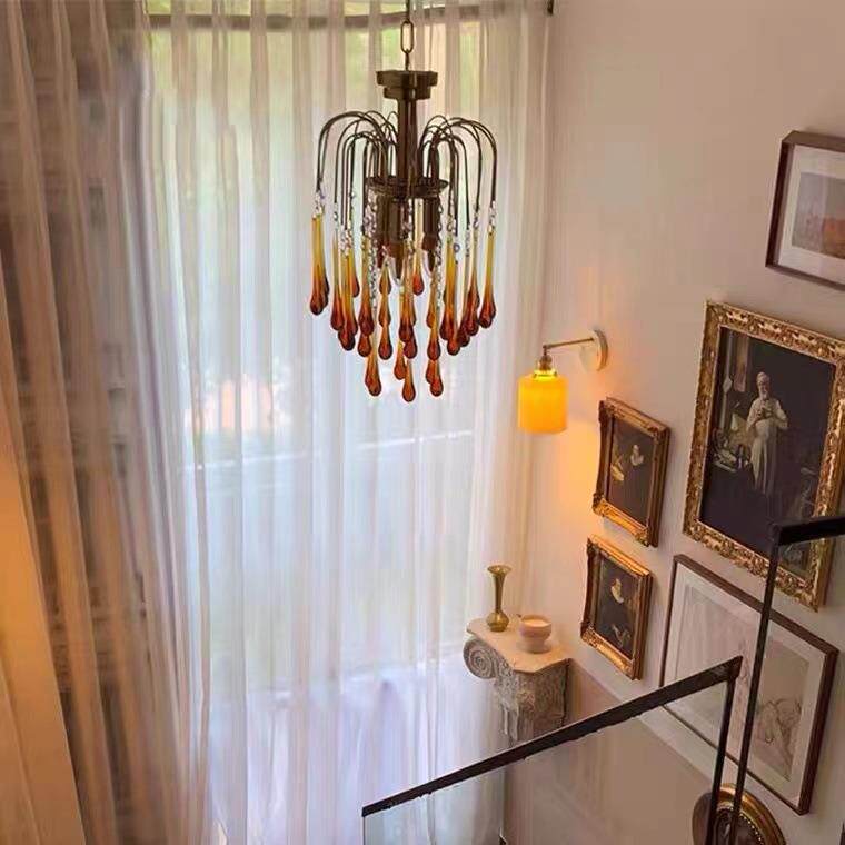 创意鼻涕水晶吊灯古法式轻童欧奢餐厅玄802关儿卧室衣帽水滴小吊