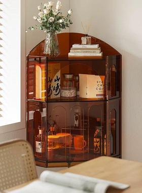 轻奢转角墙柜柜收纳三角角柜WNR餐边储物客厅沙发柜边柜角酒柜置