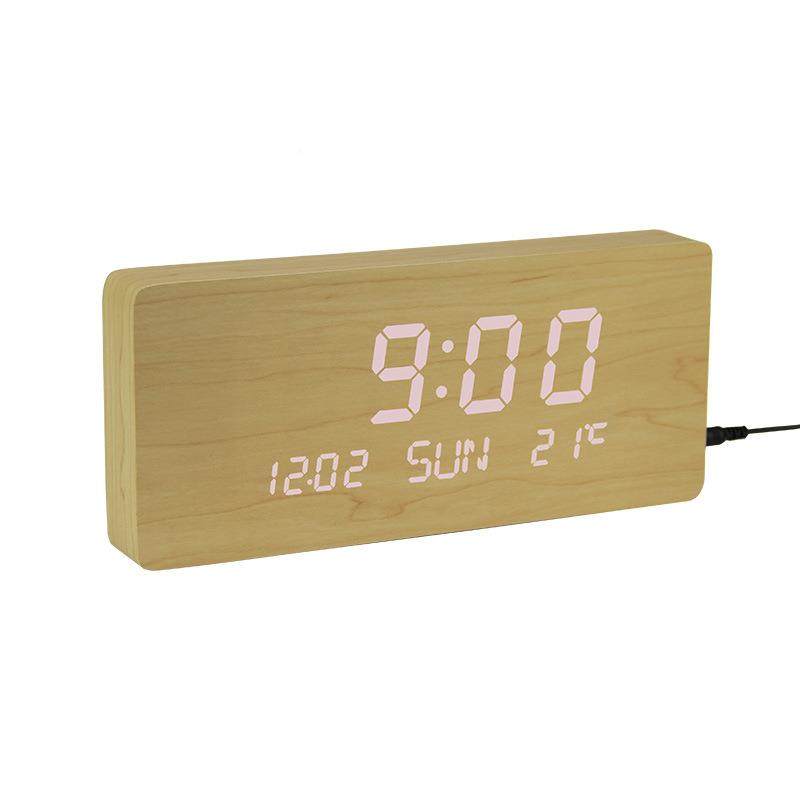 万年历时钟LEEC-W013WD大字创意控电闹钟夜用光静音子挂钟客声厅