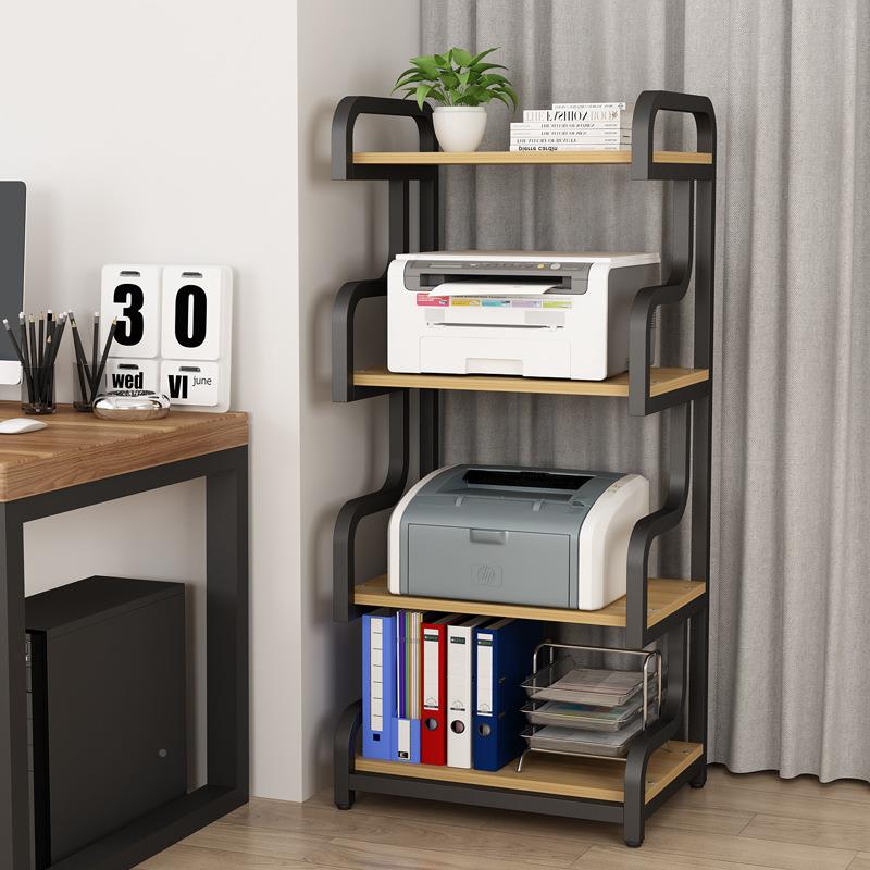 打印机物架办置公室文件收用纳架家储复985物书架印主机架子置物