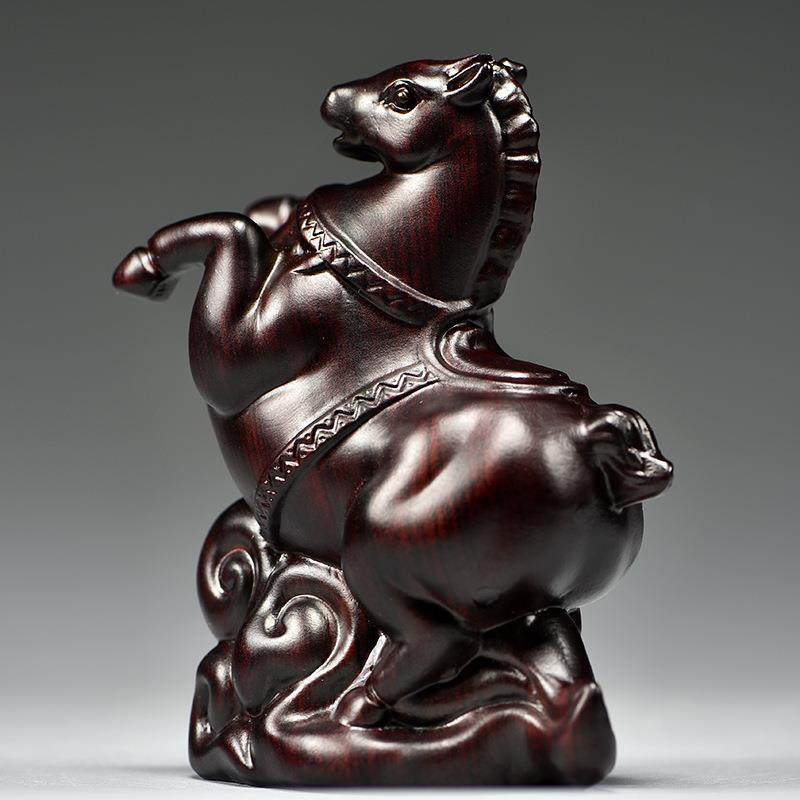 实木生唐马摆件花梨木雕马工艺品LDS01181奢桌客厅轻装饰品面摆设