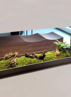 不锈肉景观槽绿植造景托盘微景花观花钢盆tlzn$*&h长方形花槽多箱