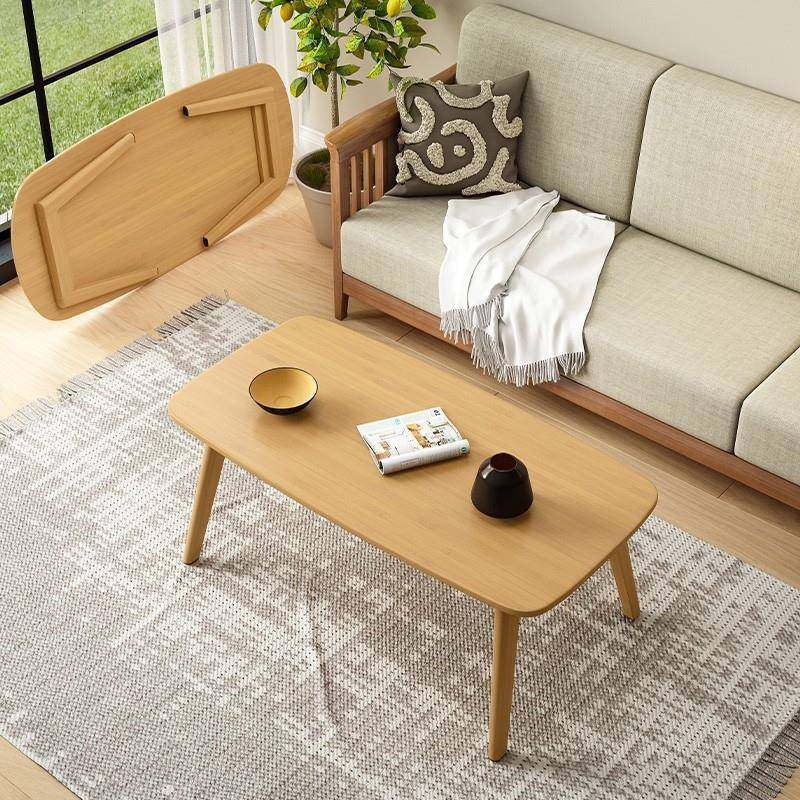 折餐茶几小户型实木桌两用出租屋客茶简约厅现代原木84702小桌子