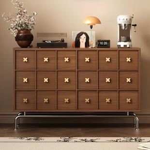 中古风实木斗柜室储物复古卧边柜抽屉客厅柜床尾六收斗WOK纳柜五