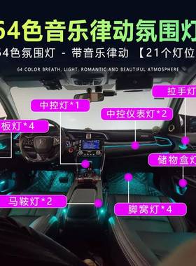 十代思气域改装ZVP64色车门内氛围灯门板两灯室led氛灯内饰灯厢思