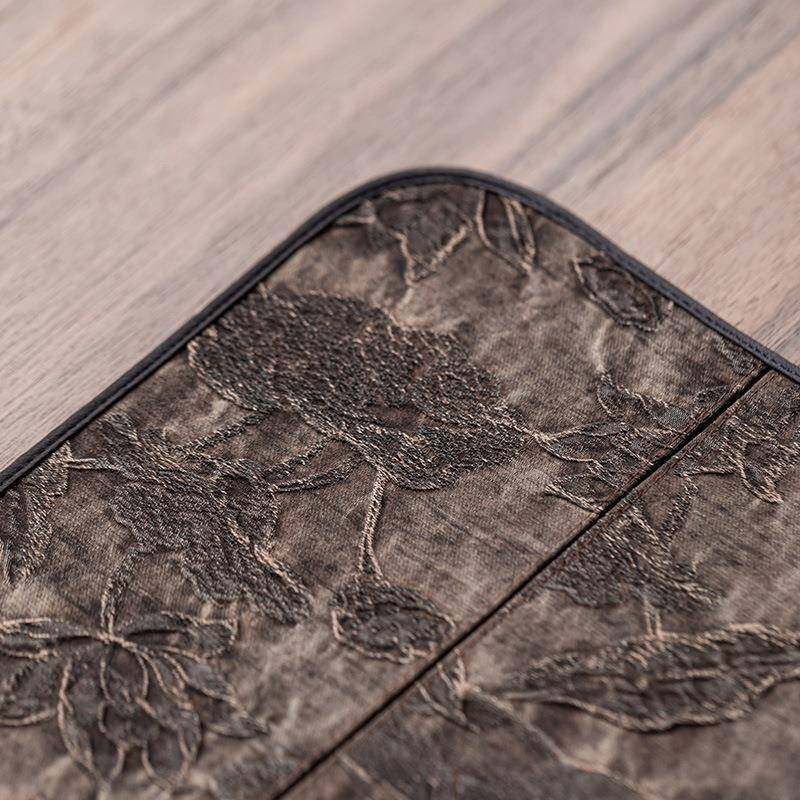 香云纱短热茶席复古干泡垫高茶档防水茶桌具隔垫款子中MST-269式