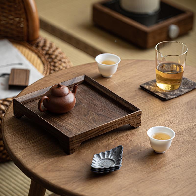日式胡桃实木盘家用茶点盘托茶奉XF-20221茶具收壶纳茶盘承茶道茶