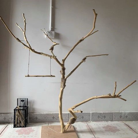 天然干枝枯木造型壁挂鸟架装饰
