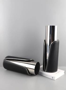 革现代简约金属皮开花器办公餐室客厅口玄关厅样板080房茶几家居