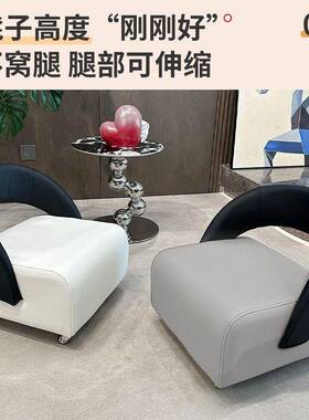 中OLR古风轻奢单人休闲溜溜矮户型异客厅家用小形靠凳背阳台溜溜