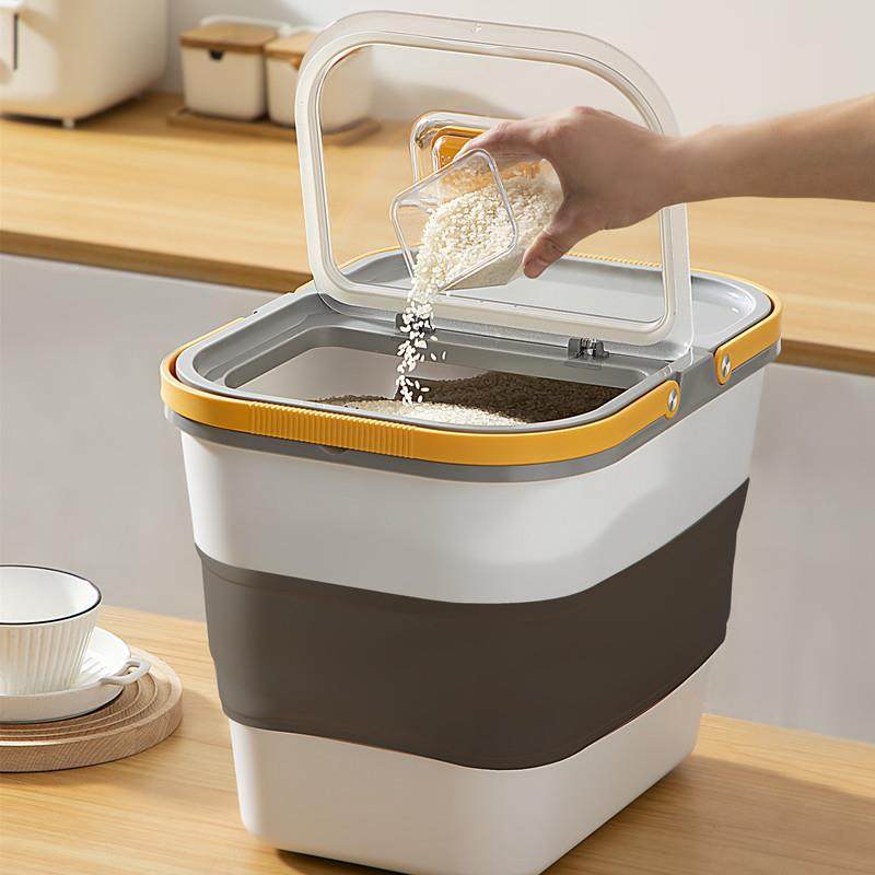 大折叠米桶5用密封防潮防虫折叠OIL家桶2L容号量宠物储粮桶收纳桶