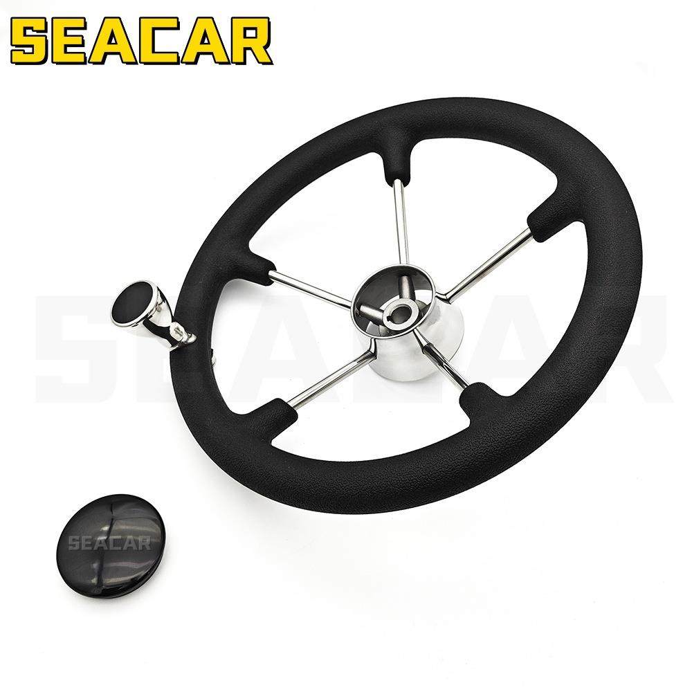 13.105435英寸不锈钢34色P发泡握把助力方向黑盘游艇船用五U金0配