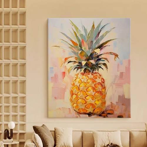 财A188vJ8S艺运通奶油风菠萝亨水果客厅清装饰新画小众术玄关餐厅