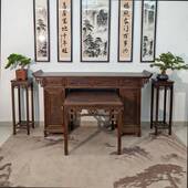 新中三抽条案式 堂供桌条案实木条农村堂屋家具六套八仙桌神件台条