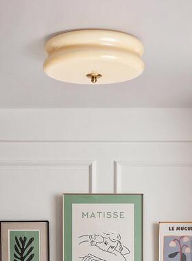 奶罩谱油复古室卧灯法式玻璃灯全光护眼吸顶灯创意温JLD0338馨儿