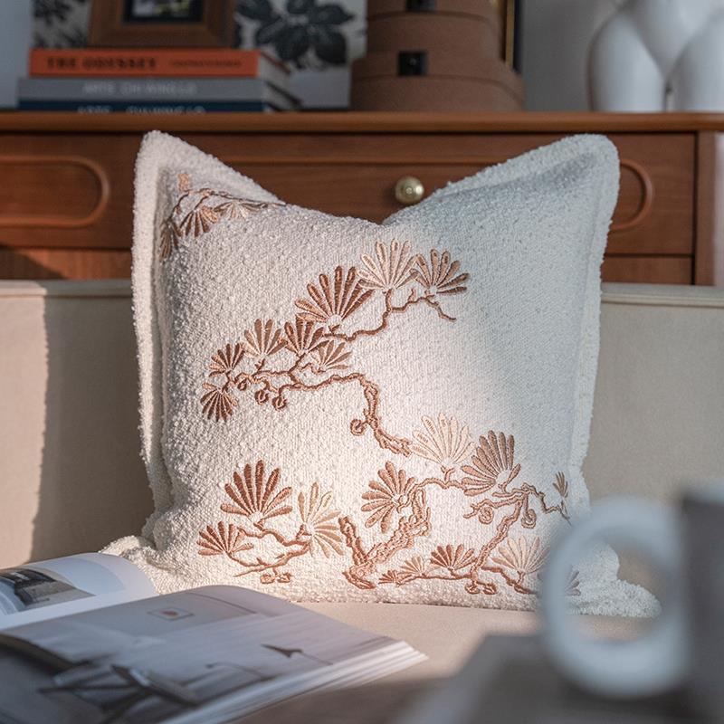 2025款中古风轻奢刺F97SH6M5绣客厅发靠垫子竹中式复古抱枕床头新