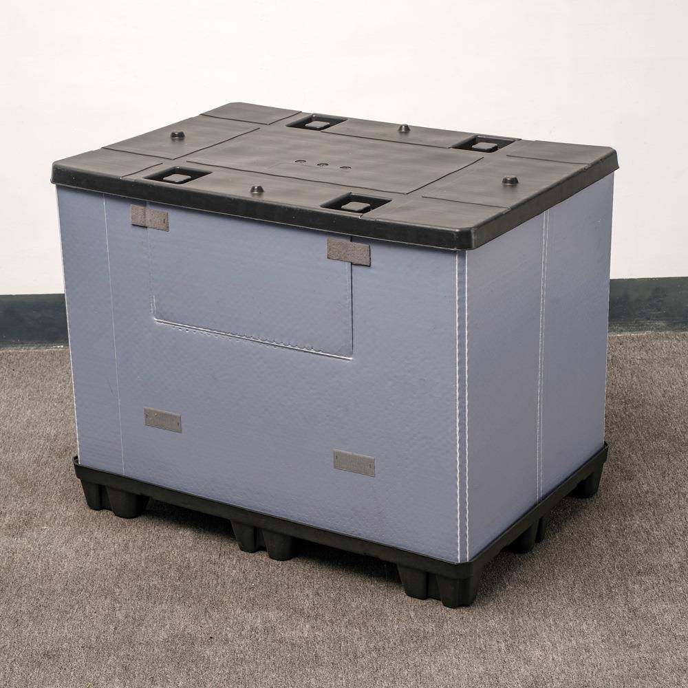 博轩125围0款吹塑板可箱折叠塑料周转箱吹塑天HEI地盖围板箱可定