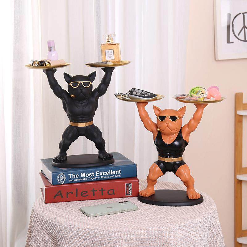 法斗犬摆件玄关台柜钥匙进收纳托盘LHK客厅门轻奢家居吧放装饰品,家居饰品,香薰托盘,淘宝优惠券,粉丝福利购,淘宝优惠卷