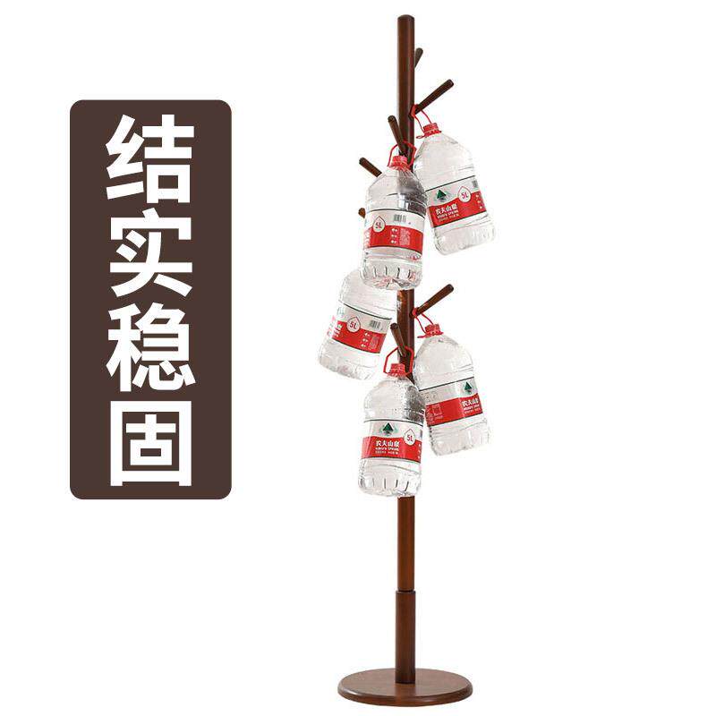逸实木帽架落家24575简易衣架地卧室单杆式衣家用房间实木挂衣架