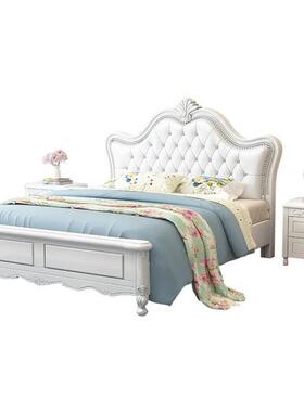 613美式床色轻奢实白木床现5020008代K简约主1.8米双人床欧式卧1.