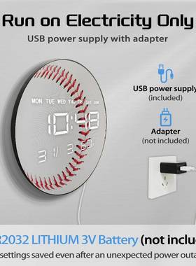 能棒球运动图案简约客厅多挂钟DZA-0024电子功家用温时钟带度湿度