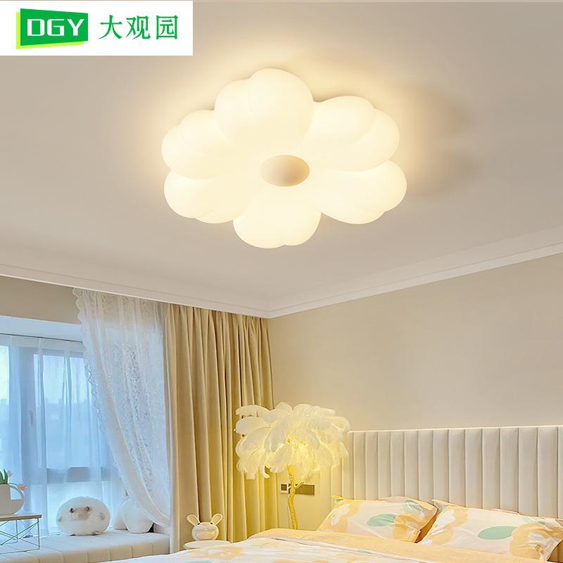 大观园卧灯朵吸顶灯具代简室现约主卧房间灯创意76102花灯中山家