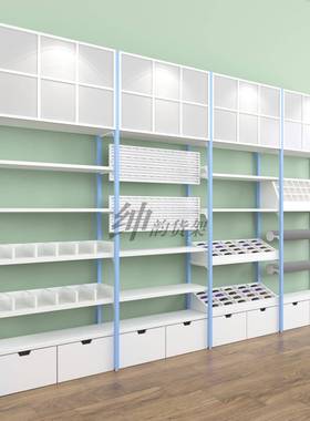 诺米货2元店示架白色钢木饰品精品货架店货架展示架陈883店列架展