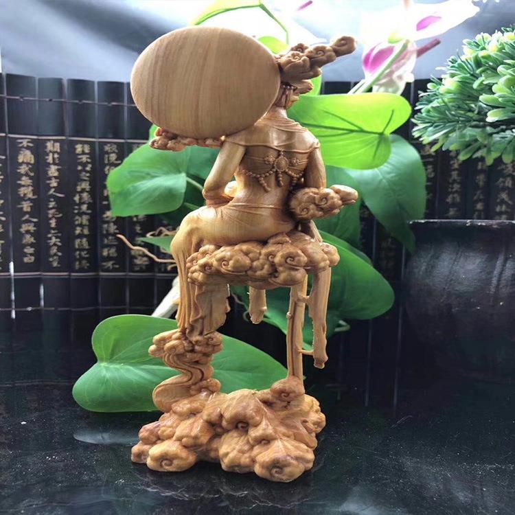 柏根雕仙子摆件木mj-721摆工艺品居质家木制崖饰品雕刻件