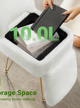 XKD跨境亚马逊可折方凳家用卧室约休翻闲梳妆凳轻奢带简收纳化妆