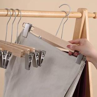 夹服装 实木裤 夹子痕家用无裙子子专用木质裤 架裤 店eTuT7fhG钉 头裤
